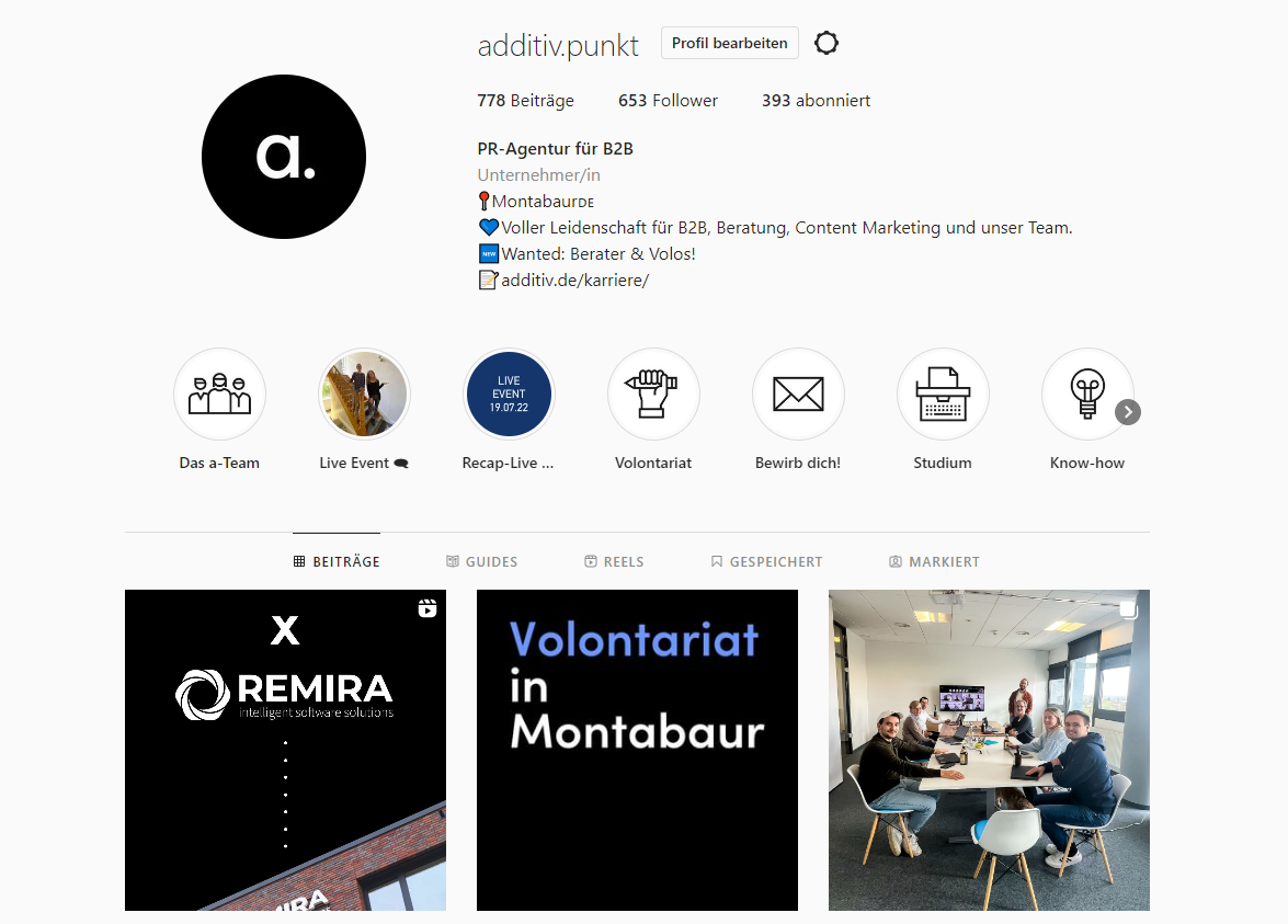 Instagram additiv