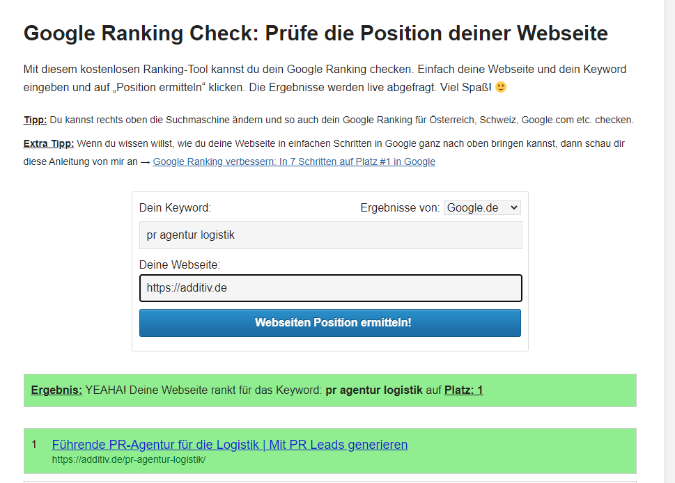 Ranking Check